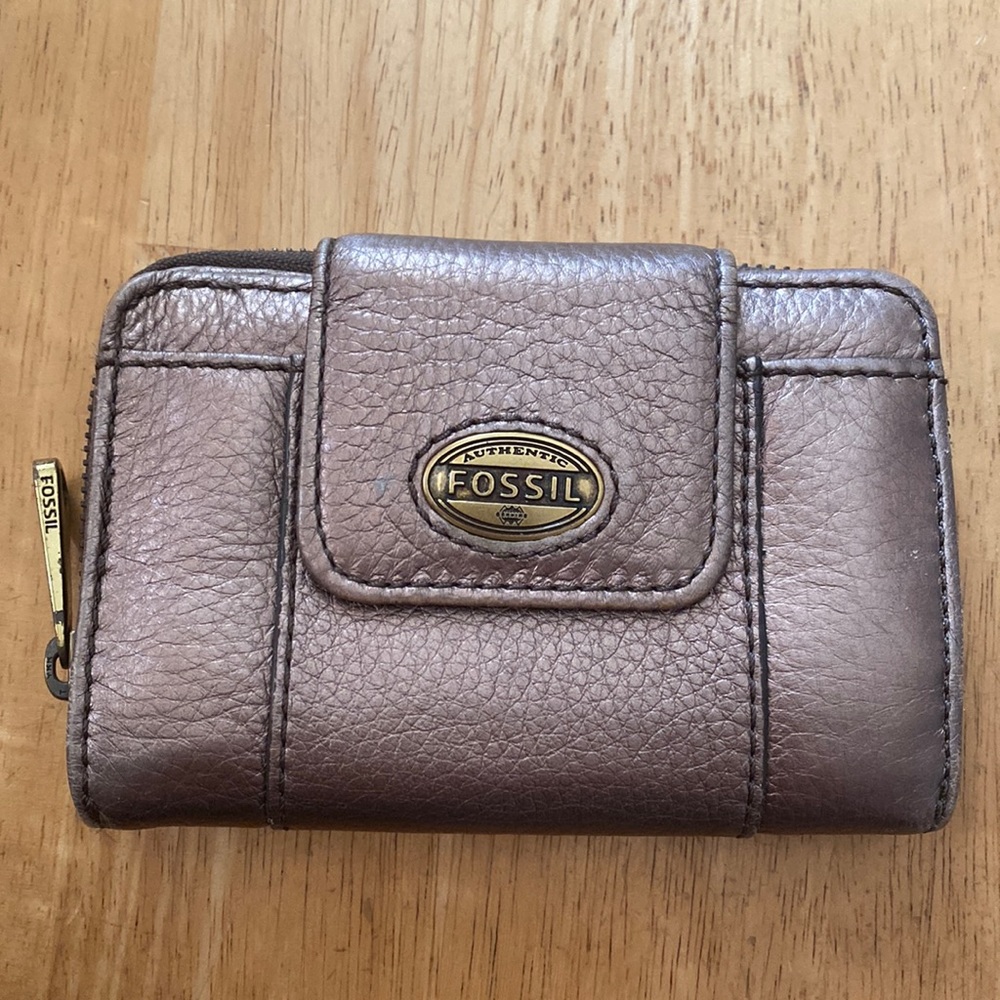 Fossil leather wallet used